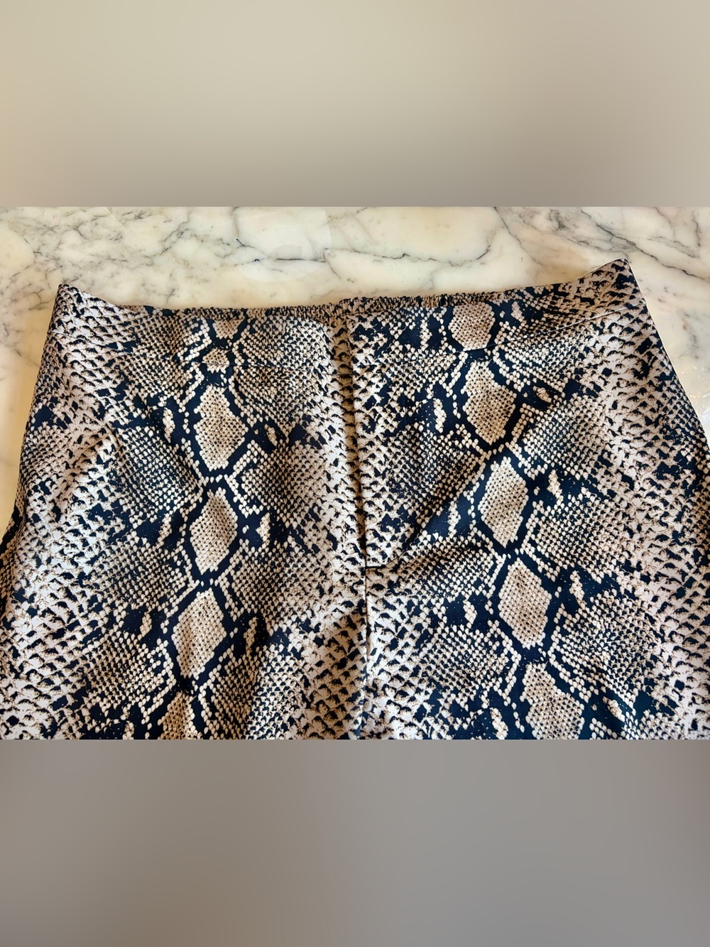 EUC ZARA Snakeskin Flowy Flare Leg Pants Hi Rise Stretch Light XL Tan/Black/Gold - Picture 7 of 16